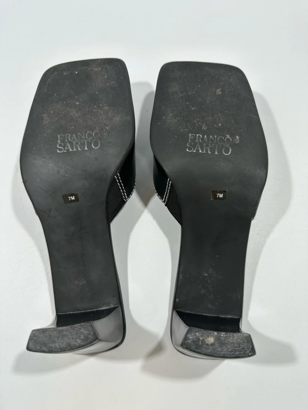 Vintage Y2K Franco Sarto Black Leather Buckle Detail Heels 7 Witchy Whimsigoth - Picture 11 of 11